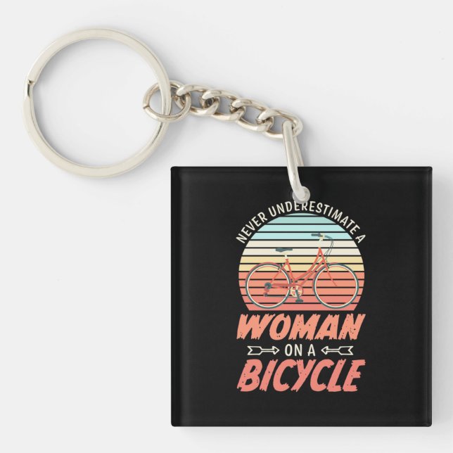 Llavero Una Mujer En Una Bicicleta (Frente)