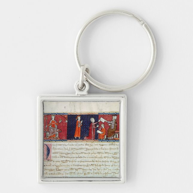 Llavero Una mujer que toma un juramento antes (Frente)