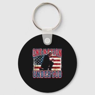 Llavero Una Nación Bajo Dios Bandera De EE. UU. De Trump R