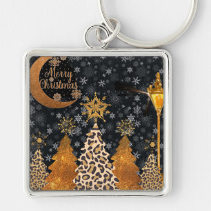 Llavero Una Navidad Salvaje y Glamurosa de Leopardo