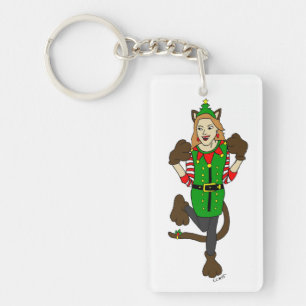 Llavero una niña Navidad Keychain