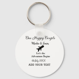 Llavero Una pareja feliz comienza la aventura boda co