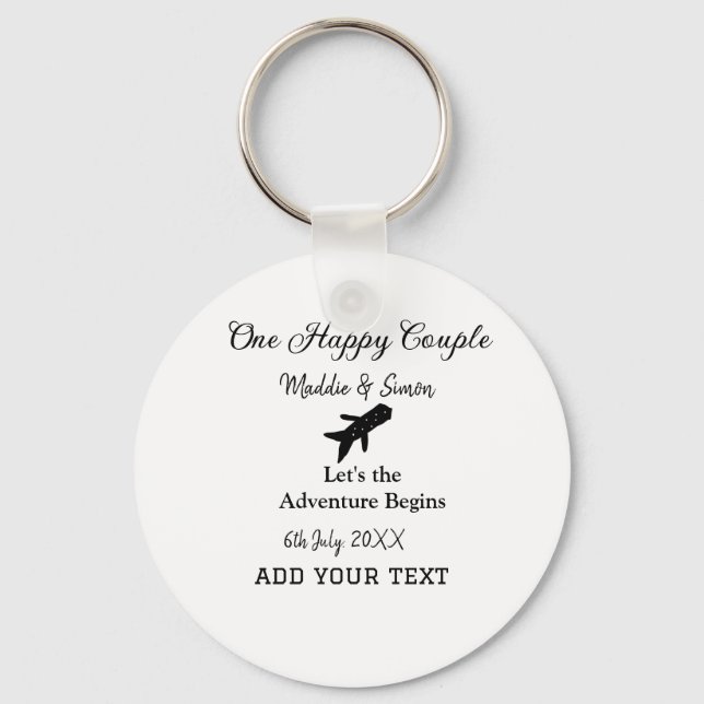 Llavero Una pareja feliz comienza la aventura boda co (Anverso)