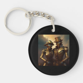 Llavero Una Pareja Robótica Steampunk Enamorada