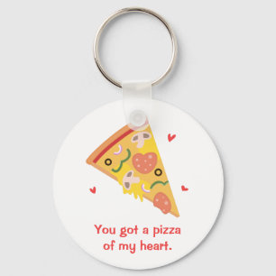 Llavero Una pequeña pizza de mi corazón Pun Love Humor