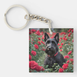 Llavero "Una rosa roja para el territorio escocés negro"