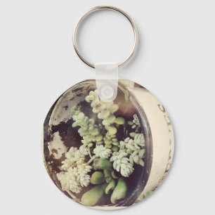 Llavero Una taza llena de plantas suculentas