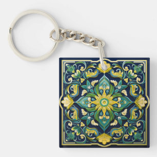 Llavero 💛 💚 💙 Una Única Obra Maestra Azulejo
