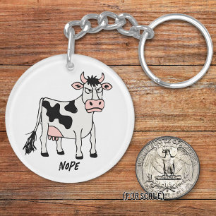 Llavero Una vaca enojada dibuja una frase sarcástica chisp