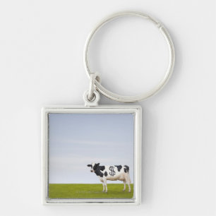 Llavero Una vaca lechera de Holstein con los puntos en la