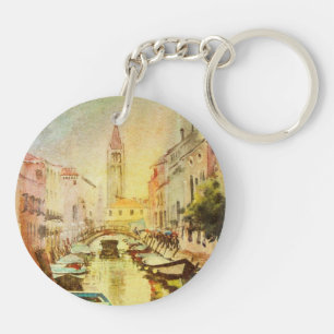 Llavero Una vista del canal con los barcos y los edificios