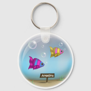 Llavero Under the Sea - Diseño del tazón de pescado - Keyc