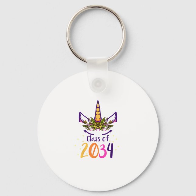 Llavero Unicorn Class Of 2034 Grow With Me Kindergarten Gi (Anverso)