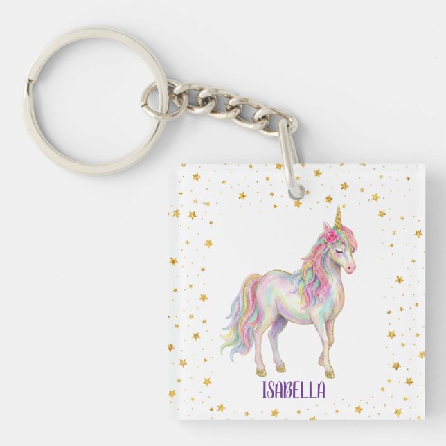 Llavero Unicorn Glitter Girls Birthday (Frente)