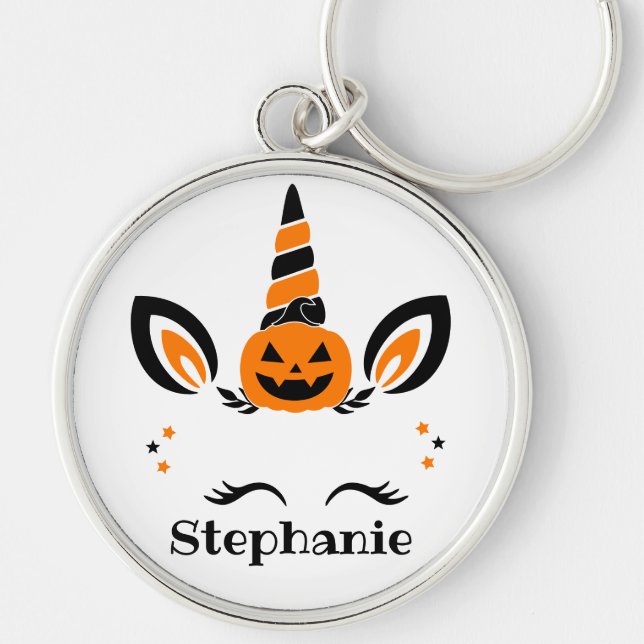 Llavero Unicorn Jack O Lantern With Name (Frente)