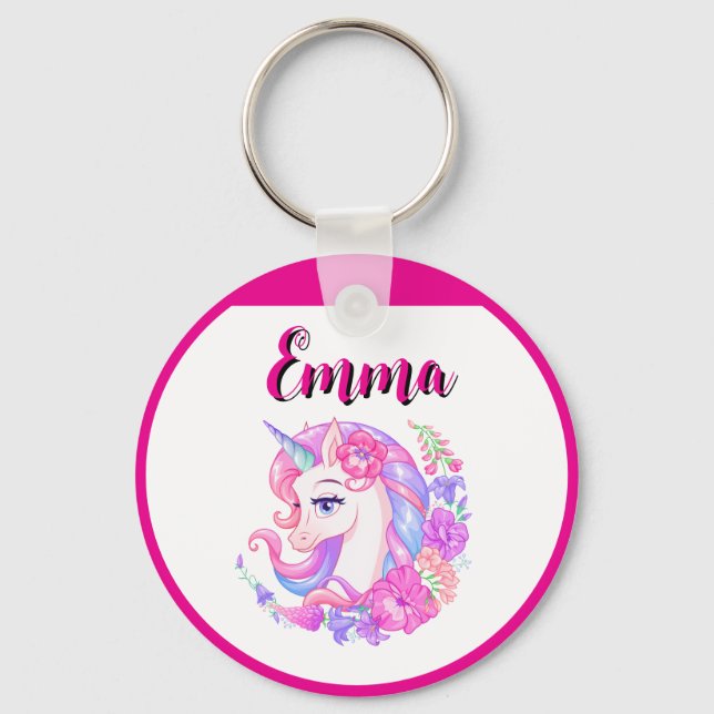 Llavero unicorn & personalize your name  (Anverso)
