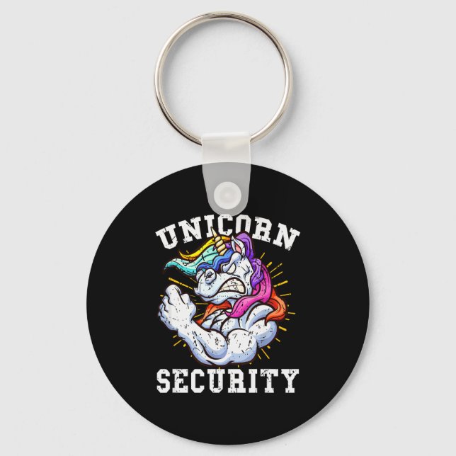 Llavero Unicorn Security - Manly Muscular Unicorn Lovers  (Anverso)