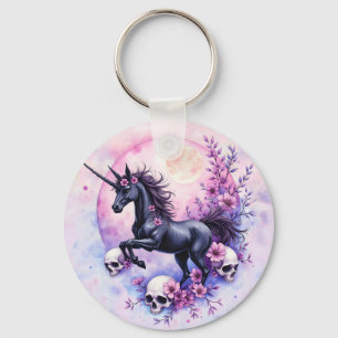 Llavero Unicornio a la luz de la luna entre rosas olvidada