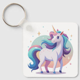 Llavero Unicornio arcoiris pastel al estilo personalizado