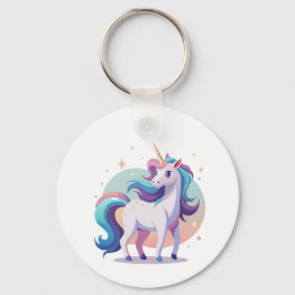 Llavero Unicornio arcoiris pastel al estilo personalizado