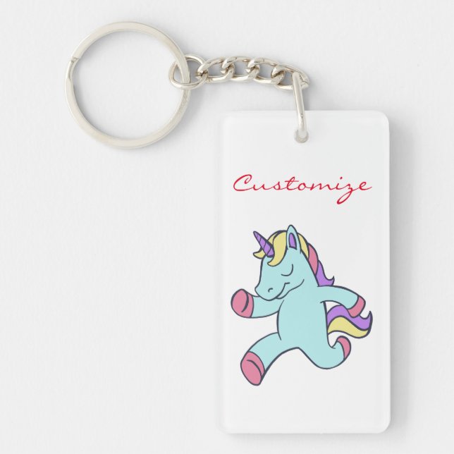 Llavero Unicornio azul que corre Thunder_Cove (Frente)