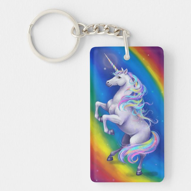 Llavero Unicornio con Arcoíris (Frente)
