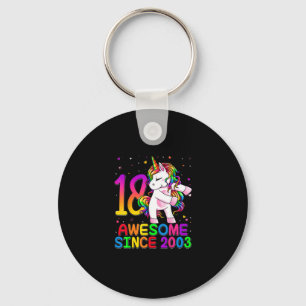 Llavero Unicornio de 18 años Chica de cumpleaños 18 U