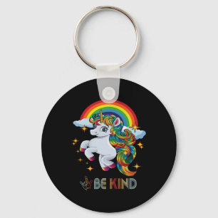 Llavero Unicornio de Conciencia del Autismo Sé Amable Seña