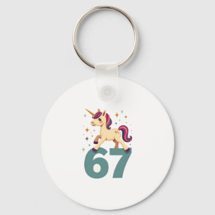 Llavero Unicornio de Dabbing Vintage 67 Cumpleaños Vector 