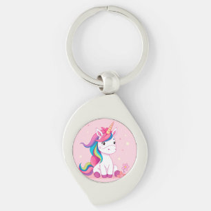 Llavero Unicornio de dibujos animados adorable con crin de
