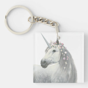 Llavero Unicornio del alcohol con las flores en melena