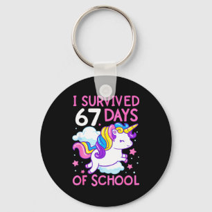 Llavero Unicornio Divertido Sobreviví 67 Días De Escuela M