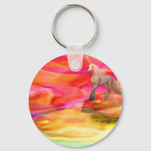 Llavero Unicornio en desierto pintado