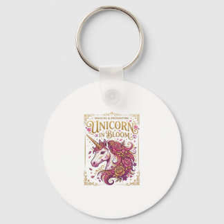 Llavero Unicornio en Flor Diseño Elegante de Zazzle_1