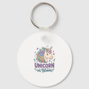 Llavero Unicornio en Flor Tipografía Negrita Impresión Baj