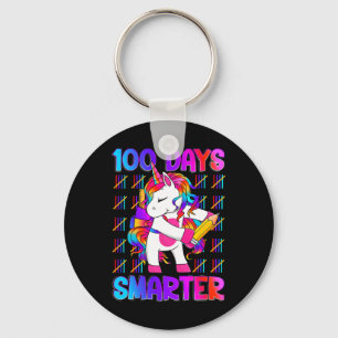 Llavero Unicornio Feliz 100 Días Escolares Más Brillantes