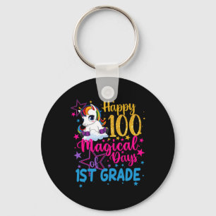 Llavero Unicornio Feliz 100 Días Mágicos De Primer Grado
