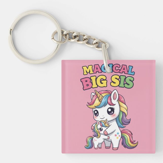 Llavero Unicornio Hermana Mayor Mágica (Frente)