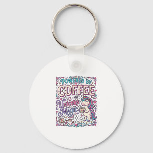 Llavero Unicornio impulsado por café y magia de unicornio