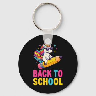 Llavero Unicornio Lindo De Vuelta Al Colegio Primer Día De