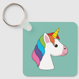 Llavero Unicornio mágico lindo con el pelo colorido