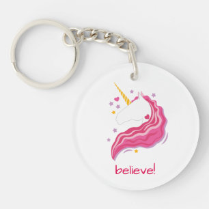 Llavero Unicornio mágico rosa personalizado