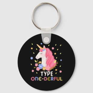 Llavero Unicornio Maravilloso Tipo Uno Diversión Diabético