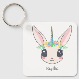 Llavero Unicornio Personalizado Niñas Rosa Lindo
