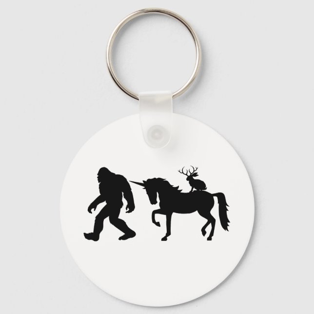 Llavero Unicornio, Pie Grande, Jackalope (Anverso)