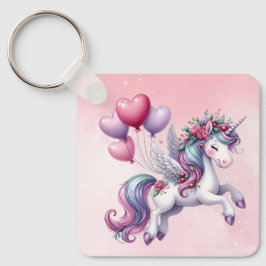 Llavero Unicornio rosa pastel