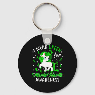 Llavero Unicornio viste verde para la conciencia de la sal