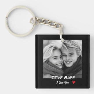 Llavero Unidad de Foto Personalizada Conduce Seguro Te Amo