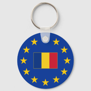 Llavero Unión Europea Rumania Bloqueo de botón básico