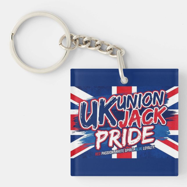 Llavero Union Jack British Flag Vintage Personalized (Frente)